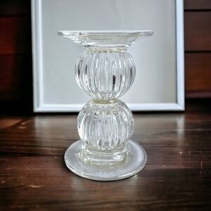 Vintage Candle Holder Double Pack Bubble Glass Candle Holder Glass Candlestick